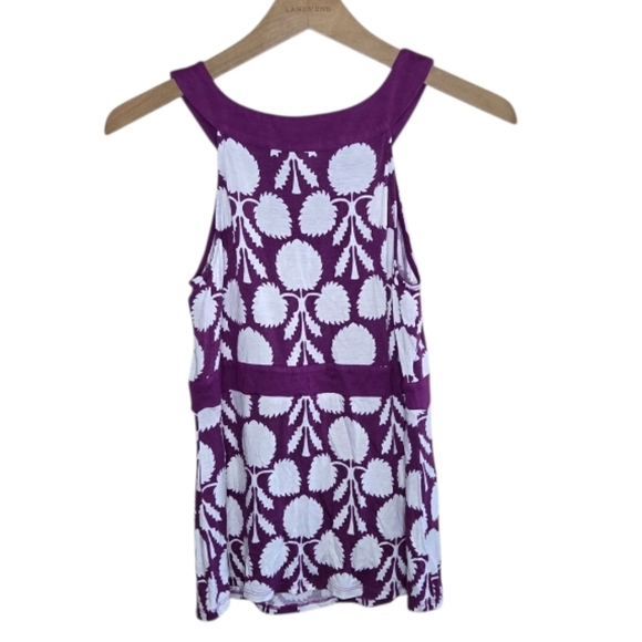 Merona | Purple & White Floral Halter Tank Top Size Small - Picture 4 of 4